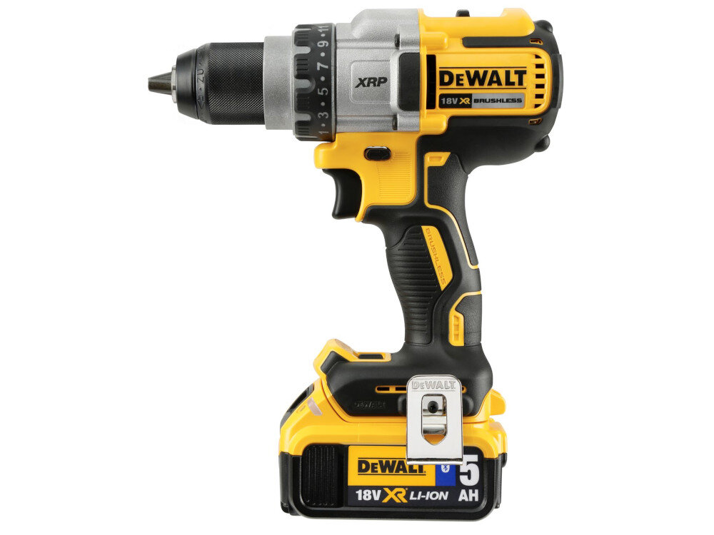 Wiertarko-wkrętarka DEWALT DCD991P2B 2-biegowa przekładnia planetarna dłuższy czas pracy akumulatora na jednym cyklu ładowania dłuższa żywotność