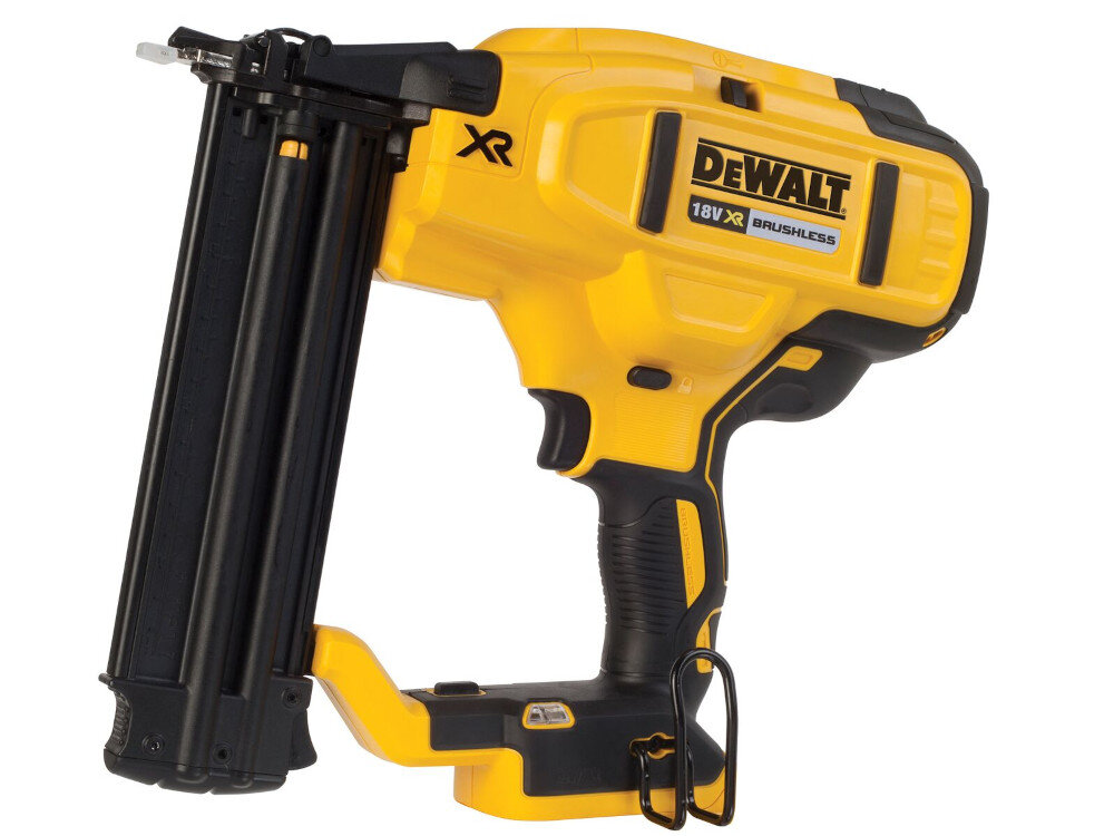 Gwoździarka DEWALT DCN680NT najnowszej generacji do wykończenia wnętrz do praca z gwoździami wykończeniowymi 1,25 mm wydajna praca smukła budowa antypoślizgowy uchwyt