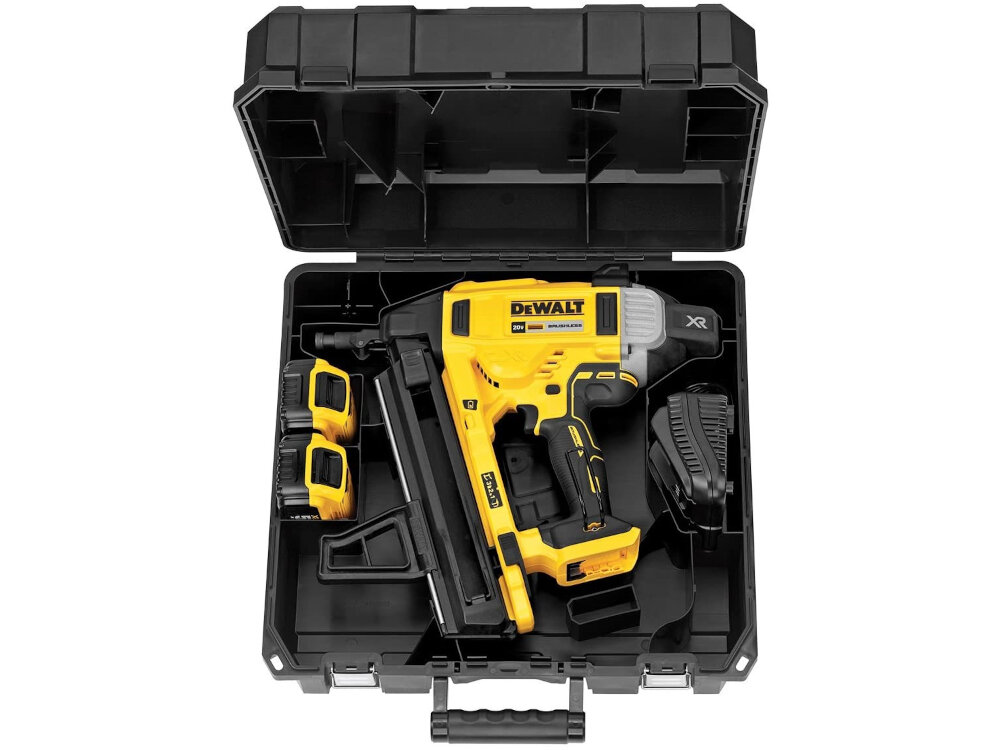 Gwoździarka akumulatorowa DEWALT DCN890P2-QW walizka transportowa z bardzo mocnego tworzywa sztucznego wytrzymale na uszkodzenia mechaniczne