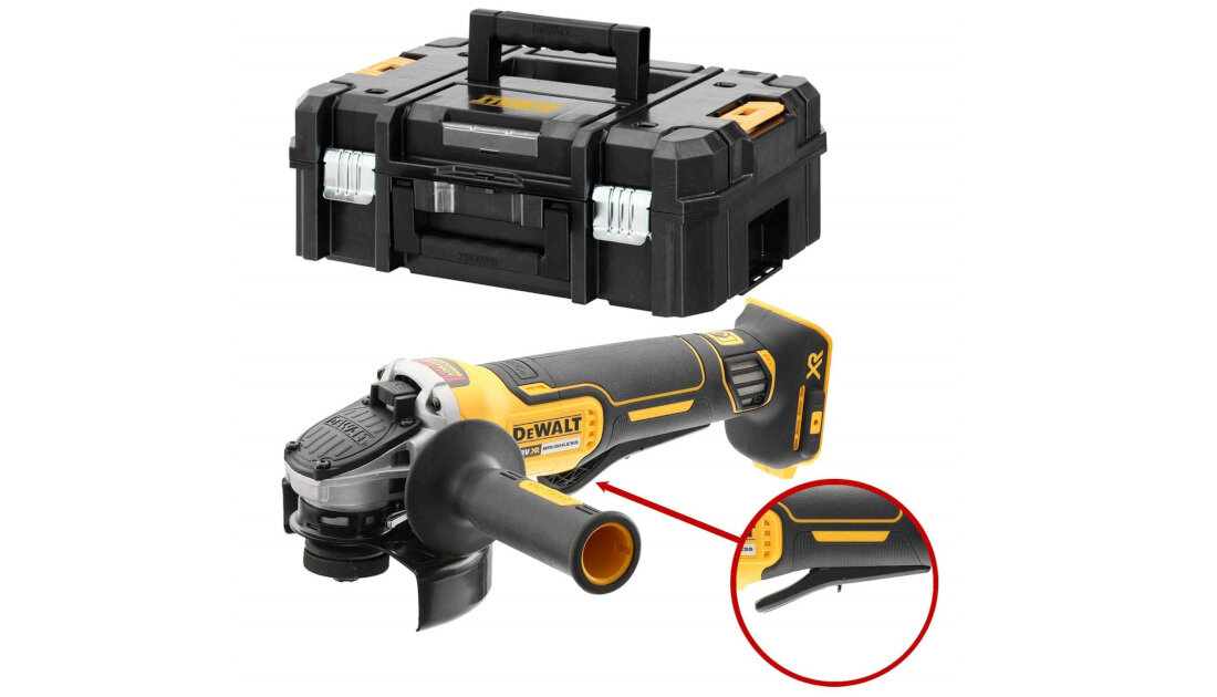 Szlifierka katowa DEWALT DCG406NT-XJ zestaw walizka wyposazenie