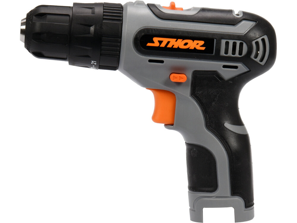 Wiertarko-wkrętarka STHOR 78112 zasilanie akumulator napięcie 12 V maksymalny moment obrotowy do 24 Nm model dostępny bez akumulatora i ładowarki
