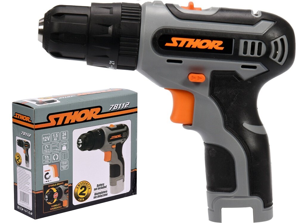 Wiertarko-wkrętarka STHOR 78112 w zestawie instrukcja obsługi w języku polskim karta gwarancyjna