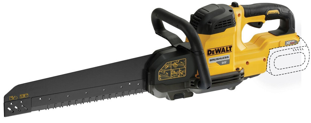 Piła szablasta DEWALT Aligator DCS396N-XJ prędkość 2400 skoków na minutę długość skoku 40 mm zasilanie akumulator Li-Ion 54V z serii FLEXVOLT brak akumulatora i ładowarki w zestawie