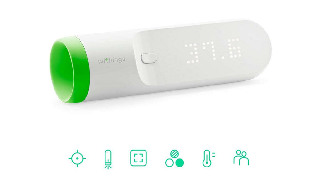 WITHINGS-Thermo termometr pomiar temperatura czujniki podczerwień pomiary rodzina odczyt kolorowa dioda led