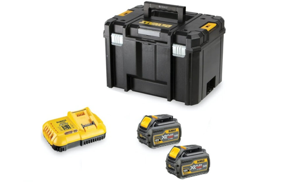 Zaglebiarka DEWALT DCS520T2 wyposazenie komplet akcesoria zestaw 2 akumlatory ladowarka walizka tarcza tnaca