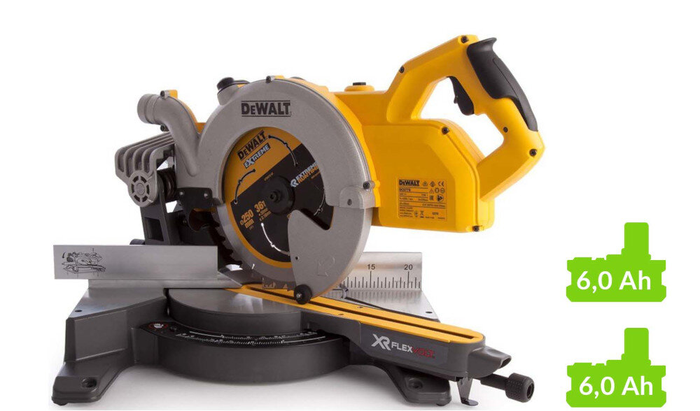 Pilarka ukosowa DEWALT DCS778T2 wysokiej jakości urządzenie podwyższone parametry do użytku przez profesjonalnych użytkowników funkcjonalny sprzęt wytrzymała obudowa ze starannie wyselekcjonowanych tworzyw