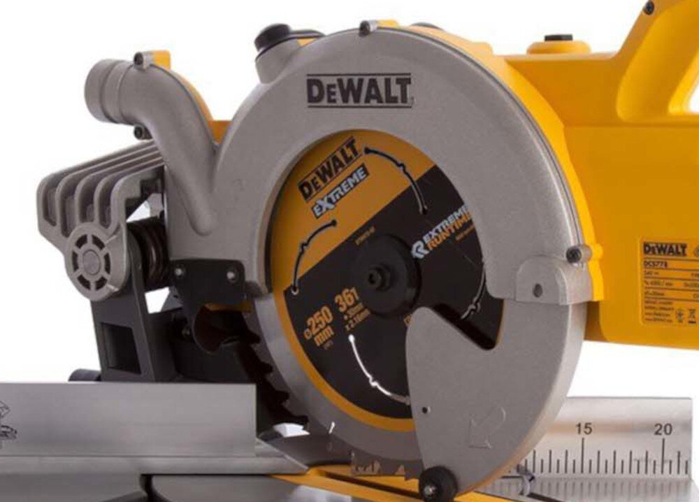 Pilarka ukosowa DEWALT DCS778T2 tarcza tnącą o średnicy 250 mm średnica otworu tarczy 30 mm
