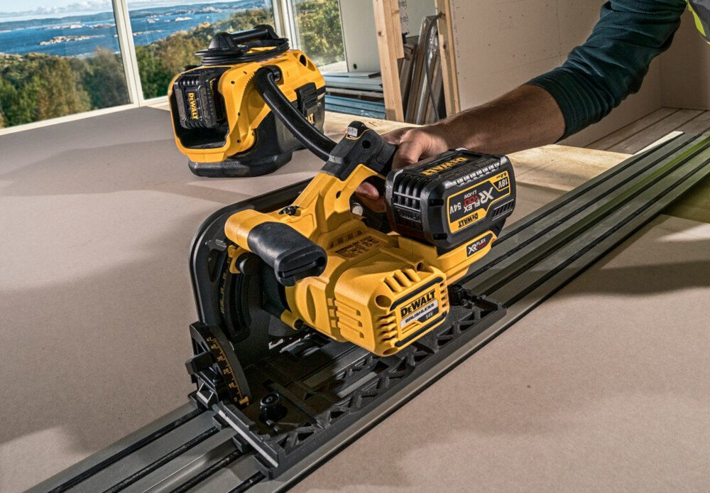 Zagłębiarka DEWALT DCS520NT do drewna płyt laminowanych aluminiu wycinania kanałów kablowych zasilane akumulator Li-Ion 18 v brak akumulatora i ładowarki w zestawie