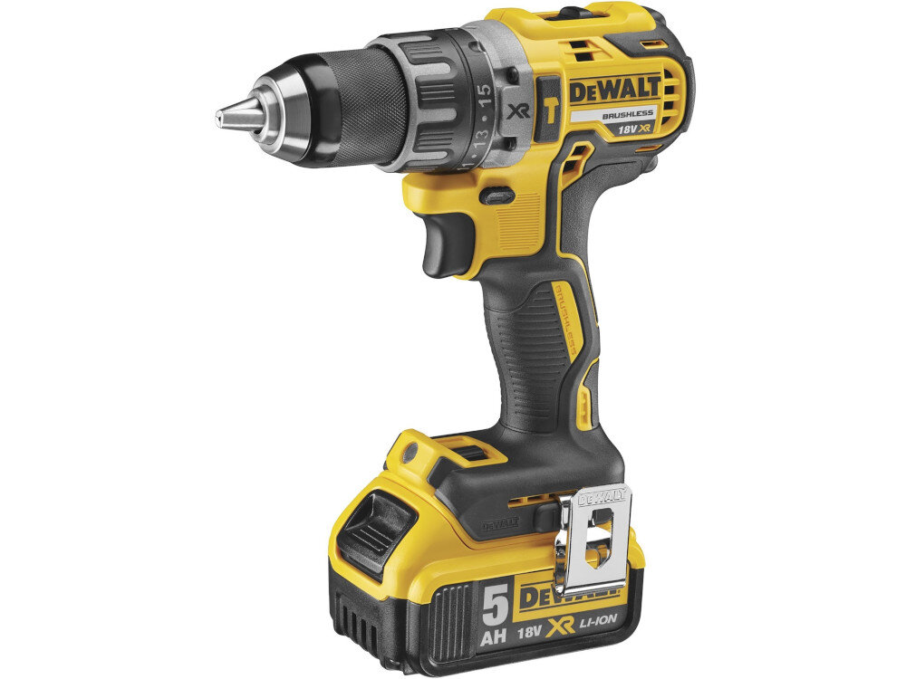 Zestaw Combo DEWALT wiertarko-wkrętarka DCD796 bezszczotkowy silnik akumlator napięci 18 V maksymalna prędkość do 2000 obr/min funkcja udaru częstotliwość udaru do 34000 ud/min