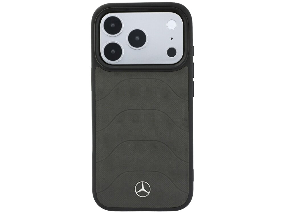 Etui Mercedes Leather Mesh with Bow Line ze skórą ekologiczną i logo Mercedes-Benz