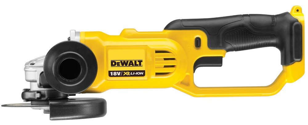 Zestaw elektronarzędzi DEWALT DCK654P3T szlifierka kątowa DCG412 system LOCK-OFF otwory wlotowe zabezpieczone siatką ergonomiczna konstrukcja rękojeści