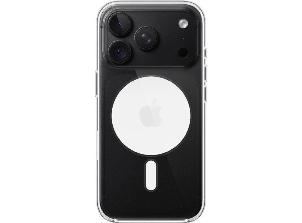 Etui APPLE Clear Case MagSafe Apple iPhone 18 Pro Tył telefonu zabezpieczony transparentnym etui z potrójnym modułem fotograficznym oraz magnetycznym okręgiem