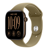 Smartwatch z ciemną kopertą i bransoletą, wyświetlający godzinę 10:09 oraz datę WED 1 APR. Na ekranie widoczne są także ikony dotyczące aktywności fizycznej i pogody.