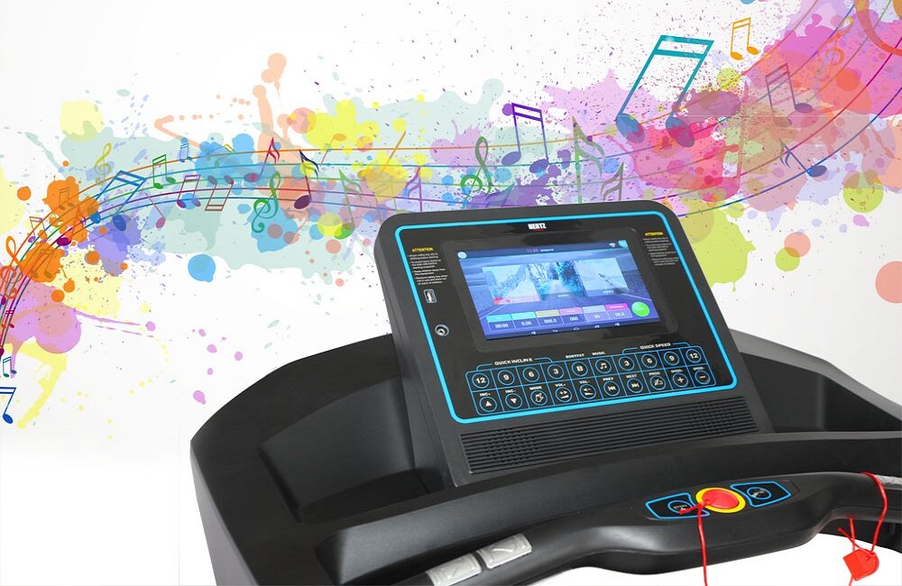 Bieżnia elektryczna HERTZ FITNESS Ranger głośniki regulacja kąt nachylenia uchwytów