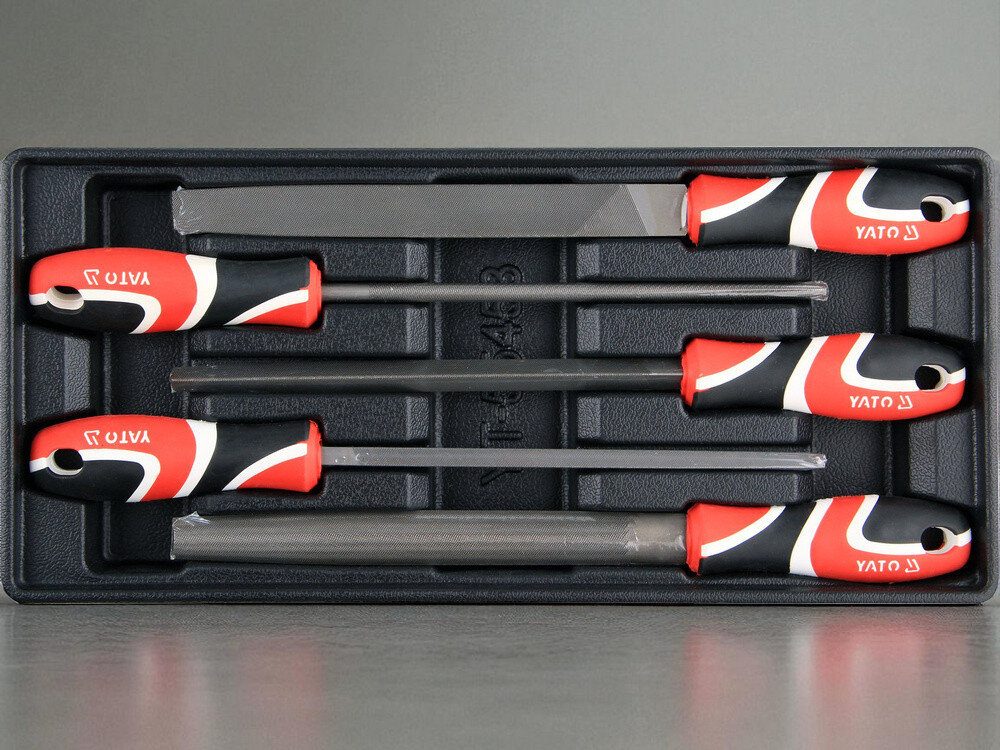 Wkład Yato YT-55453 pilniki do metalu stal T12 zestaw 5 sztuk szuflada warsztatowa