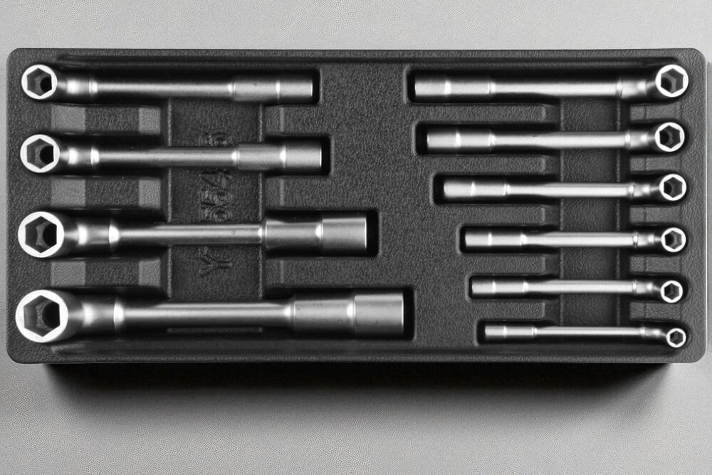 Yato klucz nasadowy typu L CrV 6140 chromowany zestaw 10 sztuk
