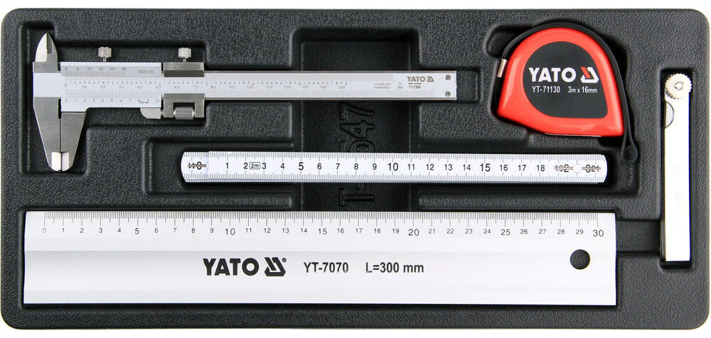 Wkład Yato YT-55474 przymiar suwmiarka miara składana taśma miernicza szczelinomierz stal nierdzewna aluminium ABS