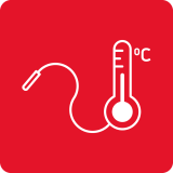 Czerwona ikona z białym symbolem termometru i sondy, obok widoczny napis \'°C\'.