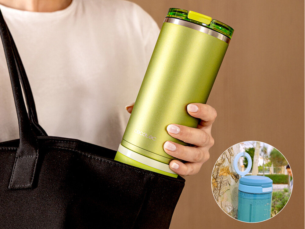 Blender personalny CECOTEC Power Titanium Shake2Go Olive Steel