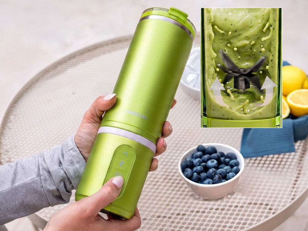 Blender personalny CECOTEC Power Titanium Shake2Go Olive Steel