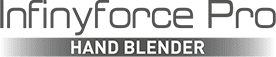 Logo z napisem \'Infinyforce Pro HAND BLENDER\' w odcieniach szarości.