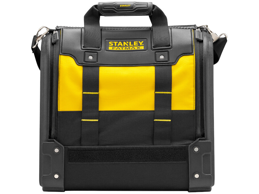 Torba narzędziowa STANLEY FatMax 1-94-231 torba na białym tle widoczna od przodu wodoodporna podkładka z tworzywa sztucznego ochrona przed wilgocią i zabrudzeniami