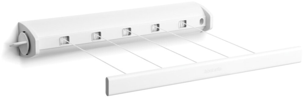 Suszarka na pranie BRABANTIA Pull Out Biały Oszczędność przestrzeni Składana konstrukcja montaż na ścianie  Użytkownik dopasowuje suszarkę do dostępnej przestrzeni 