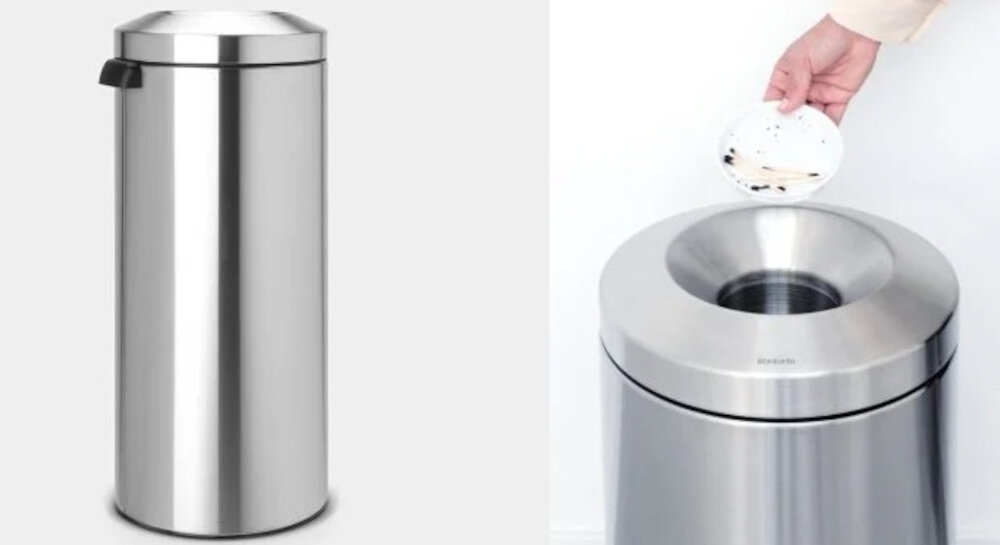 Kosz na śmieci BRABANTIA 378621 Samogaszący 30L Stal matowa wysoka jakosc kolor kolorystyka design wyglad prezentacja stabilny wytrzymaly