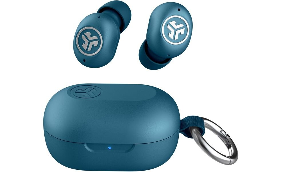 Słuchawki dokanałowe JLAB Jbuds Mini ANC, ANC, Be Aware, ponad 25 godzin pracy, Bluetooth Multipoint, IP55, Etui słuchawek JLab JBuds Mini z karabińczykiem