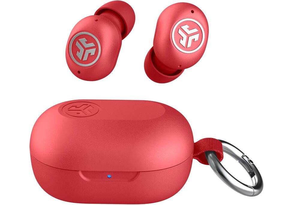 Słuchawki dokanałowe JLAB Jbuds Mini ANC, ANC, Be Aware, ponad 25 godzin pracy, Bluetooth Multipoint, IP55, Etui słuchawek JLab JBuds Mini z karabińczykiem