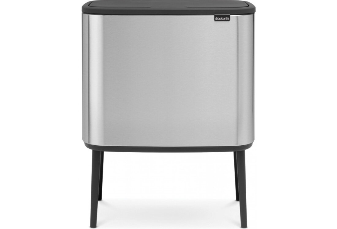 Kosz na śmieci uchylny BRABANTIA Bo Touch 315848 System Soft Touch, wyjmowane wiadro, przylega do ściany 36L Stalowy