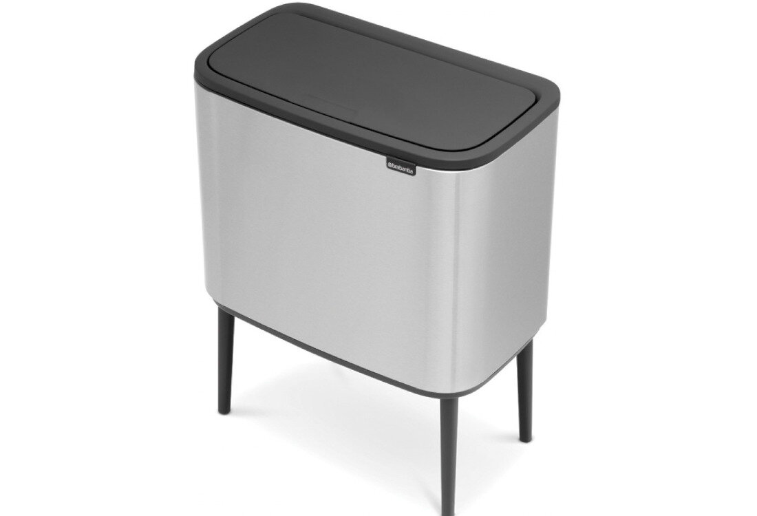 Kosz na śmieci uchylny BRABANTIA Bo Touch 315848 System Soft Touch, wyjmowane wiadro, przylega do ściany 36L Przemyślana pojemność wymiary wysokość szerokość głębokość
