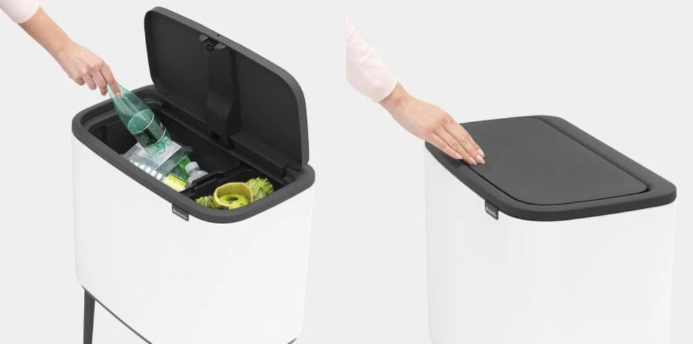 Kosz na śmieci BRABANTIA 313547 34L Biały Dwie komory pojemnosc 11 l 23 l antypoślizgowe nóżki