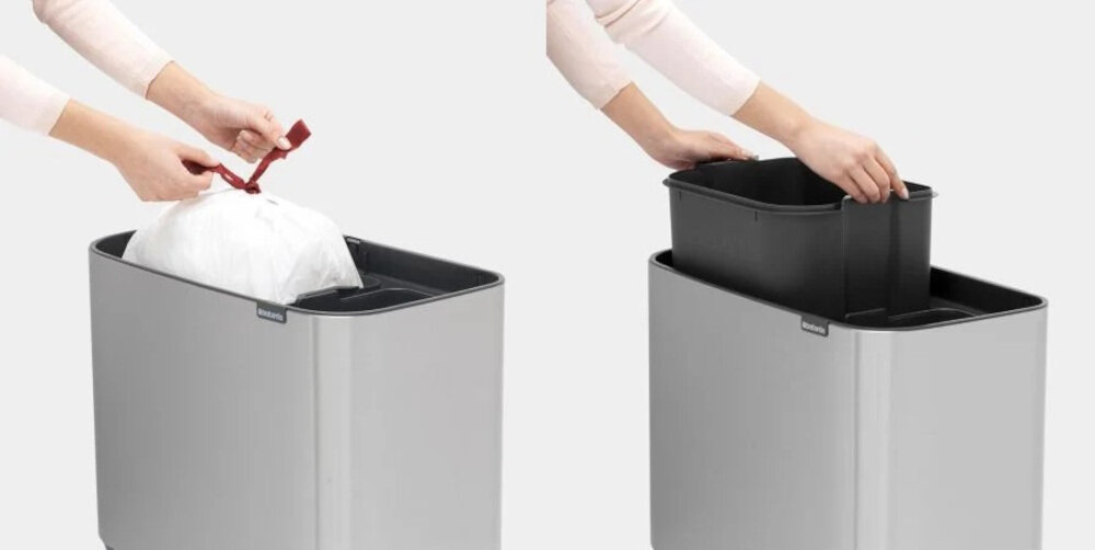 Kosz na śmieci BRABANTIA 316227 34L Stalowy proste czyszczenie wyjmowane komory