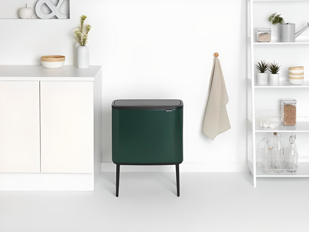 Kosz na śmieci BRABANTIA 316340 34L Bordowy dwupojemnościowy system 34 l regulowane nozki antyposlizgowe wykonczenie