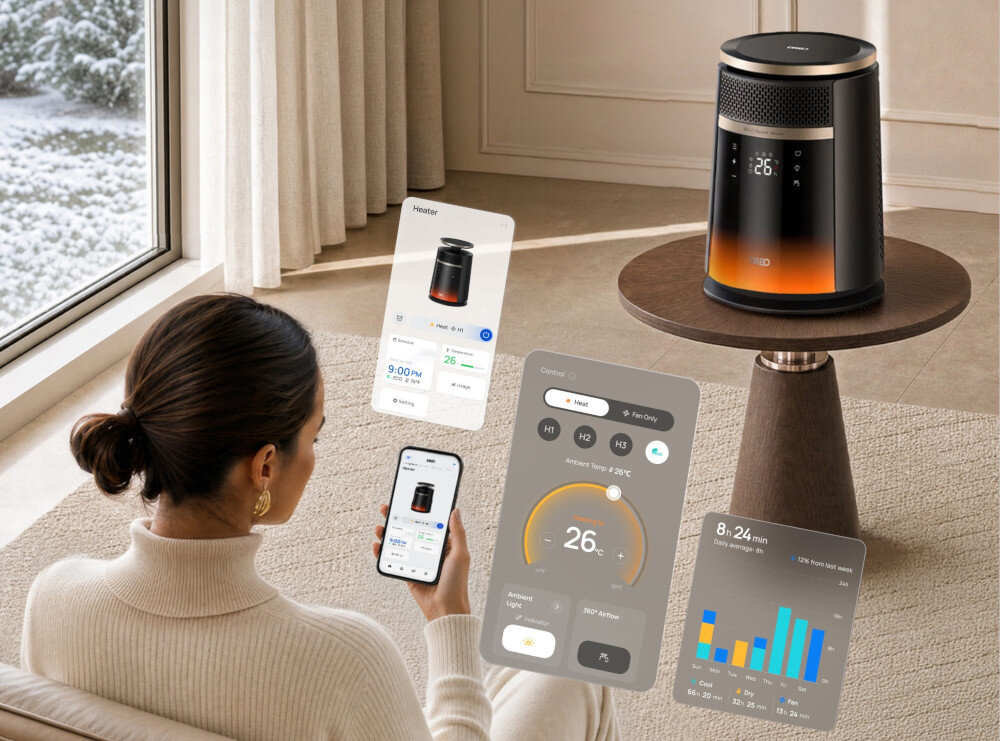 Termowentylator DREO WRH 720S Czarny zdjęcie lifestyle Dopasuj ciepło do potrzeb