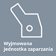 Ikona przedstawia biały symbol jednostki zaparzania na szarym tle. Pod symbolem znajduje się tekst: \'Wyjmowana jednostka zaparzania\'.