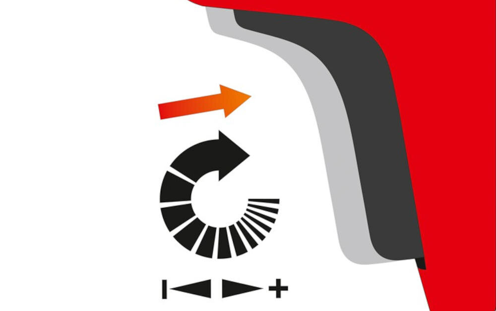 Grafika przedstawia pomarańczową strzałkę skierowaną w prawo oraz czarną strzałkę w kształcie okręgu z segmentami. Poniżej znajdują się symbole: dwie strzałki skierowane do siebie oraz znak plusa.