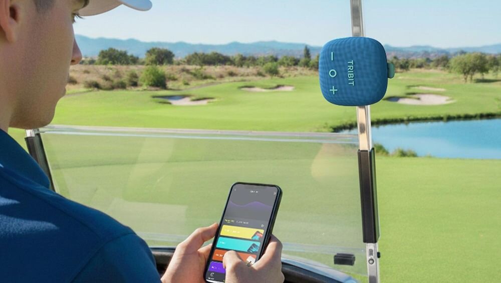Głośnik mobilny TRIBIT StormBox Micro 3 BTS36, aplikacja sterująca, 7 ustawień dźwięku, 9-pasmowy korektor EQ i timer, głośnik przymocowany do wózka golfowego