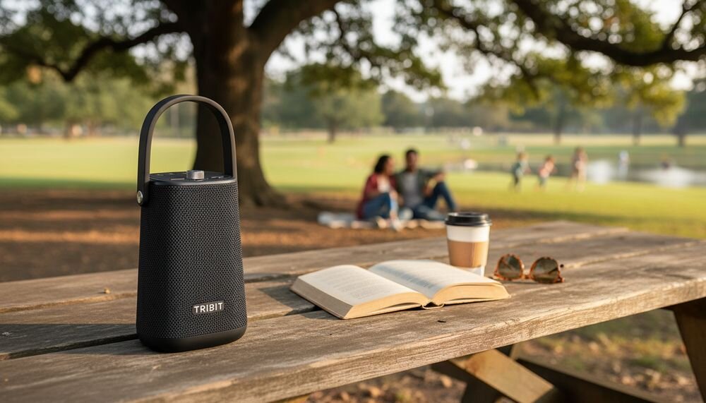 Głośnik mobilny TRIBIT StormBox Max BTS37, bezprzewodowy głośnik 60 W z Bluetooth 6.0, akumulatorem i dźwiękiem 360 stopni, głośnik na ławce w plenerze