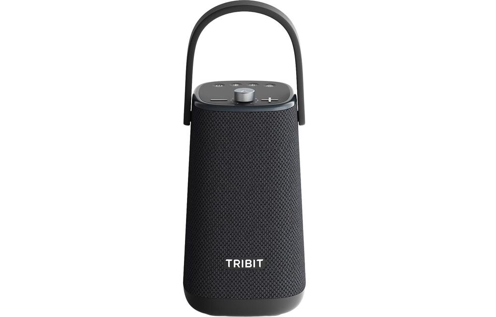 Głośnik mobilny TRIBIT StormBox Max BTS37, wymiary 203 × 109 × 109 mm, masa 1184 g, port USB-C, kabel USB typu C i automatyczne wyłączanie, głośnik na białym tle