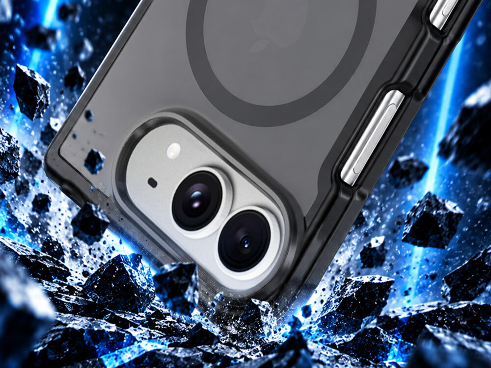 Etui XLINE MagSystem Smoke Guardx MagCase do Apple iPhone Duo Przezroczysty czarny Właściwości ochronne testach upadku Military Grade solidną barierę Podwyższone krawędzie wokół aparatu przed zarysowaniem antypoślizgowe boki
