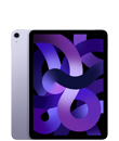 Tablet z wyświetlaczem w kolorze niebieskim, na ekranie widoczny abstrakcyjny wzór w odcieniach fioletu i czerni. Na obudowie znajduje się logo producenta \'APPLE\'.