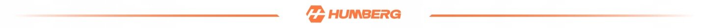 Logo z napisem \'HUMBERG\' w kolorze pomarańczowym, otoczone cienkimi liniami po obu stronach.