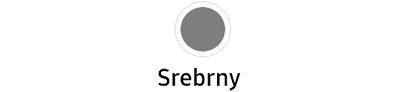 Obraz przedstawia okrągły symbol w kolorze srebrnym z podpisem \'Srebrny\'.
