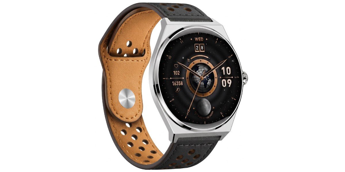 Smartwatch LUNA Uomo Czarny na białym tle.