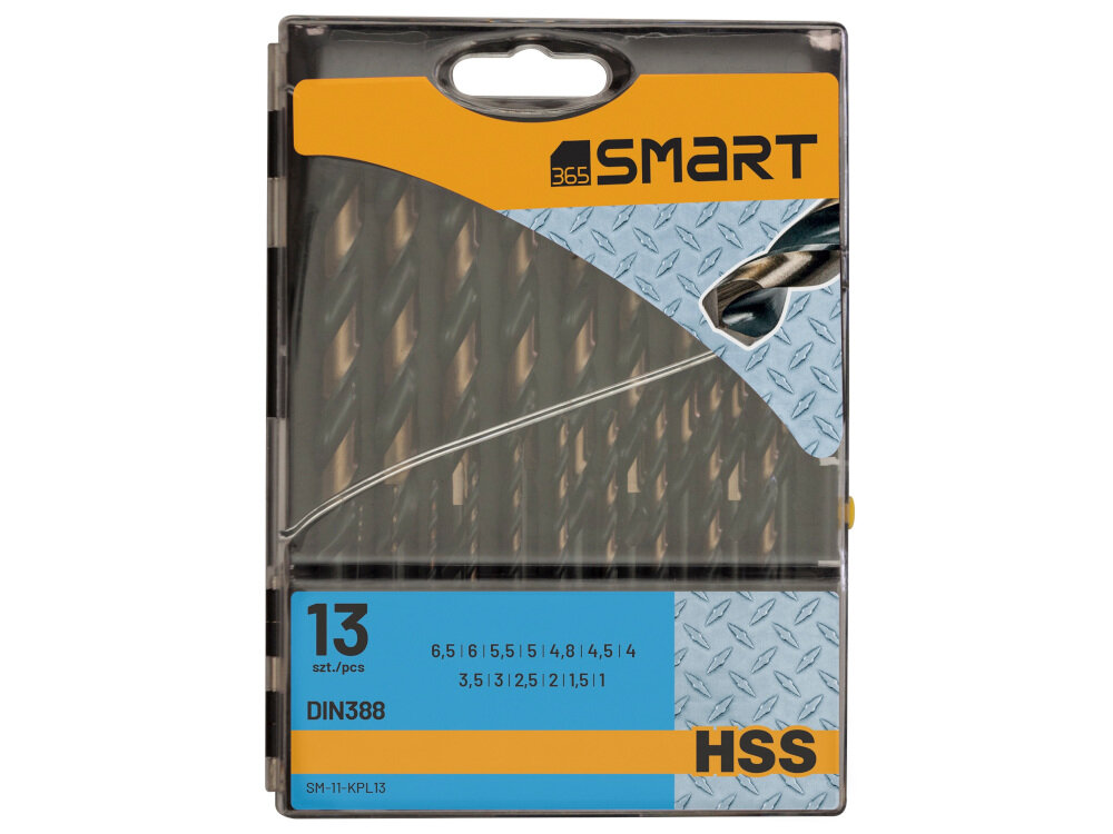 Zestaw wierteł SMART SM-11-KPL13 (13 elementów) skrzynka z tworzywa sztucznego