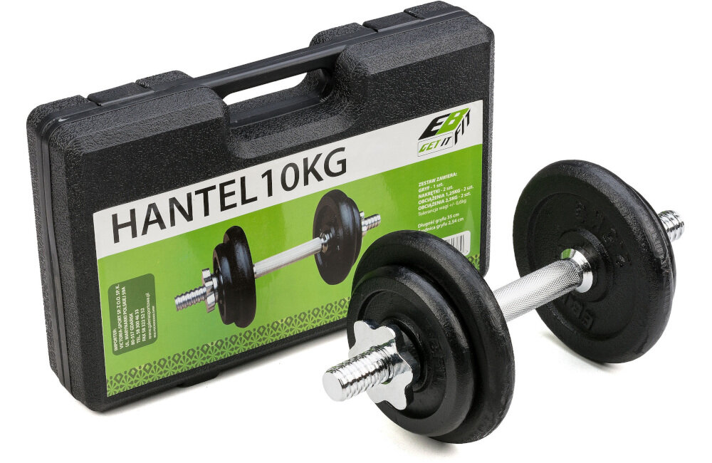 Hantla EB FIT z walizką (10 kg) zastosowanie ćwiczenia zdrowie partie ciała tkanka mięśniowa pozycje 