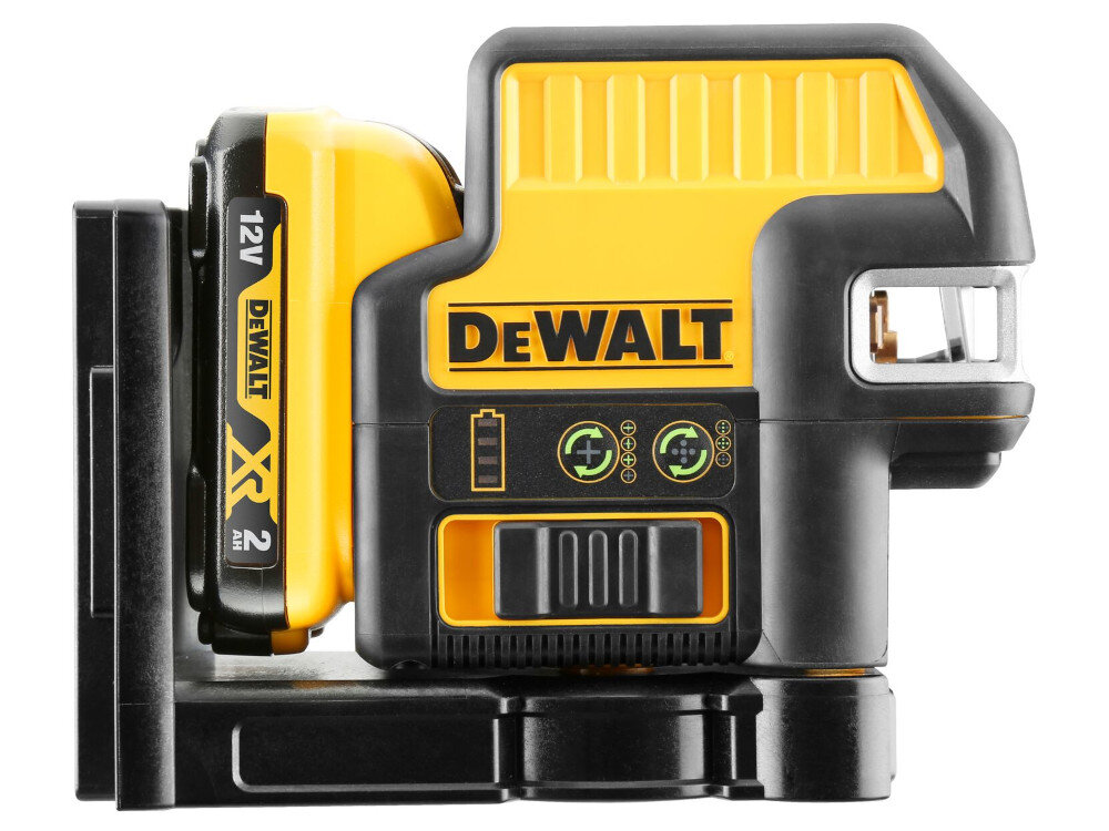 Laser punktowo-krzyżowy DEWALT DCE0825D1G zasilanie akumulator Li-Ion 10,8 V pojemność 2,0 Ah ładowarka