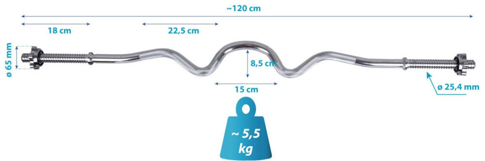 Gryf ENERO FIT 338306 (120 cm) wymiary elementy